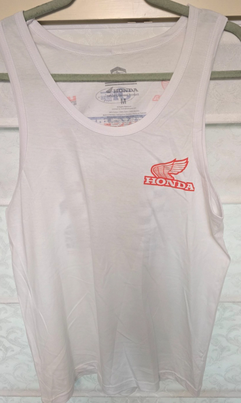 Honda Racing Tank Top Mens Medium White JT Racing HRC Graphic Sleeveless NEW